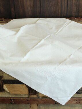 Vintage Antique Victorian Pillow Case, 28" Square Euro Sham,White Cotton With Pi
